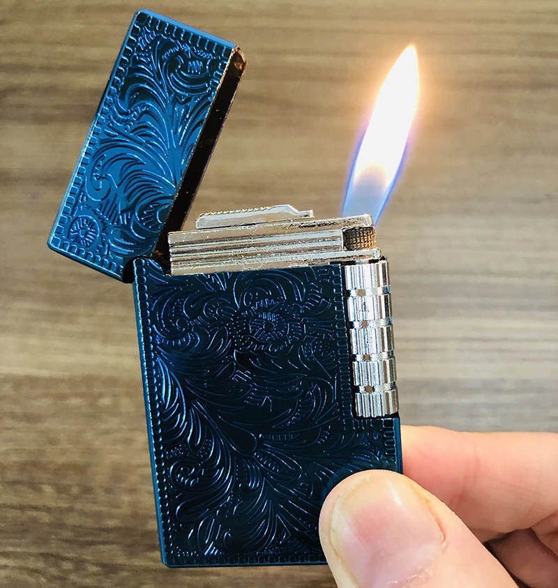 Креативная газовая зажигалка с открытым огнем индивидуальная металлическая