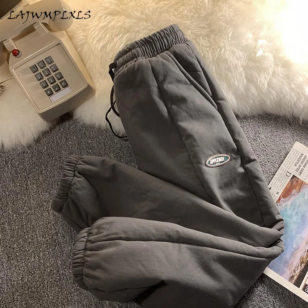 

Winter Pants Men Plus Velvet Chic Solid Trousers All-match High Waist Comfortable Leisure Vintage Style Streetwear Cotton pants