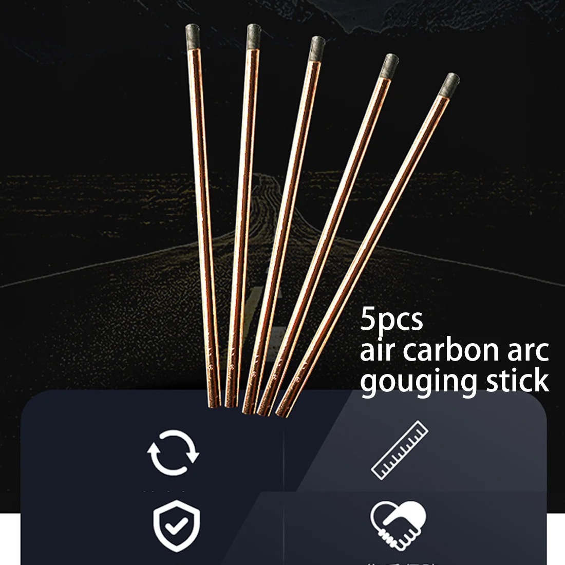 

Copper Round Graphite Electrode Rods for DC Gas Gouge Gun 4-10mm 5pcs