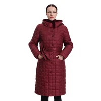 women down jacket female cotton coat outwear windproof quilted brand quality warm long belt hood ladies clothes office lady17 06