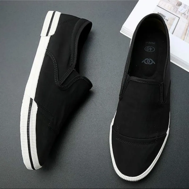 

Fashion Style Canvas Vulcanized Shoes Mens Breathable Fashion Low-Top Cloth Loafers Lazy Casual All-match Sneaker Shoe