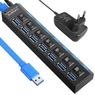 Концентратор USB 3,0, Разветвитель USB, Разветвитель Usb 3 0, разветвитель на несколько портов с переключателем источника питания, Разветвитель Usb 2,0 для ПК