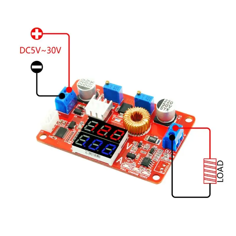 

5A 75W Constant Voltage Current CC CV Voltage and Ampere dual display Buck-module step-down Module DC 5V-35V