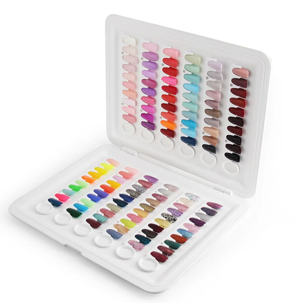 

1Pc 120-color Nail Color Sample Plate Practical Nail Color Display Book (White)
