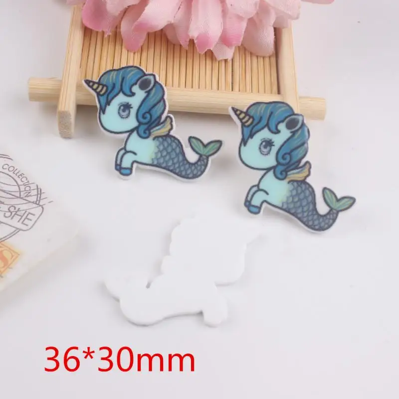 

10Pc Lovely Acrylic Patches Unicorn Candy Color DIY Hair Bows Material Scrapbook Accessories Party Holiday DIY Decor Gift