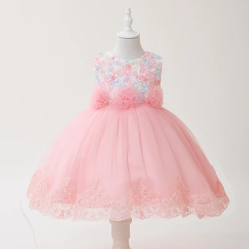 

Кружевные цветочные платья для девочек на свадьбу, детская вечеринка, женское платье принцессы на день рождения, бальное платье-пачка, детс...