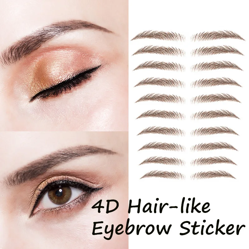 1PC Magic False Eyebrows 4D Hair-like Eyebrow Tattoo Sticker Waterproof Lasting Makeup Water-based Eye Brow Stickers Cosmetics | Красота и