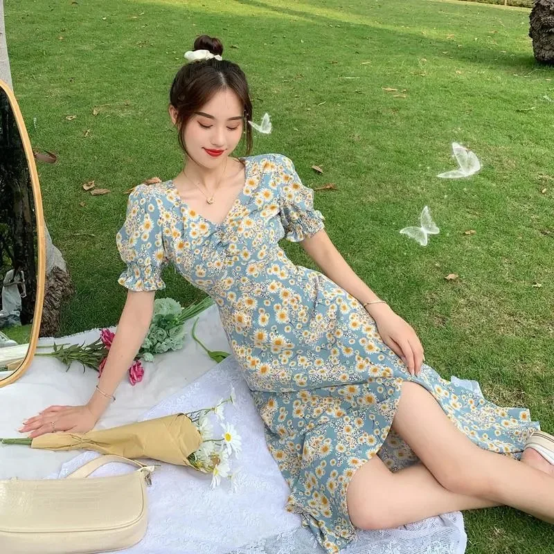Женское Цветочное платье в стиле ретро BPP элегантное приталенное кэжуал лето