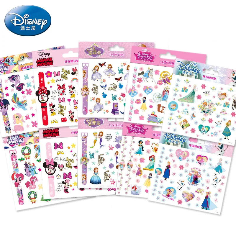 Disney Princess Stickers for Children Kids Baby Toys Gift Fashion Disney Frozen Anna Elsa Sofia Mickey Mouse Waterproof Stickers