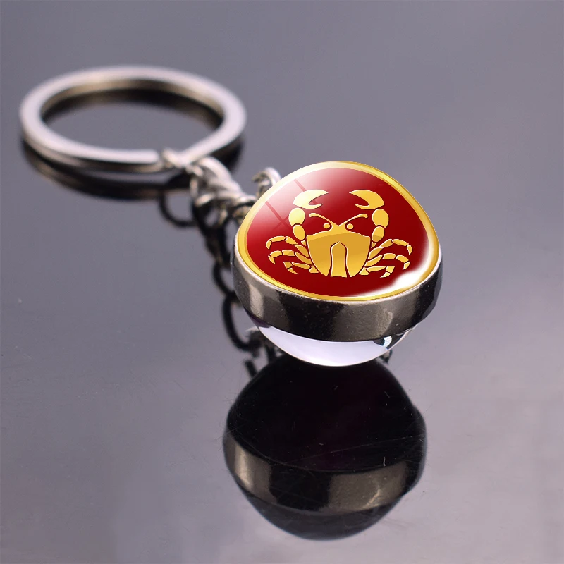 Брелок для ключей с 12 созвездиями весы Близнецы Девы рака Стрелец Телец Овен узор