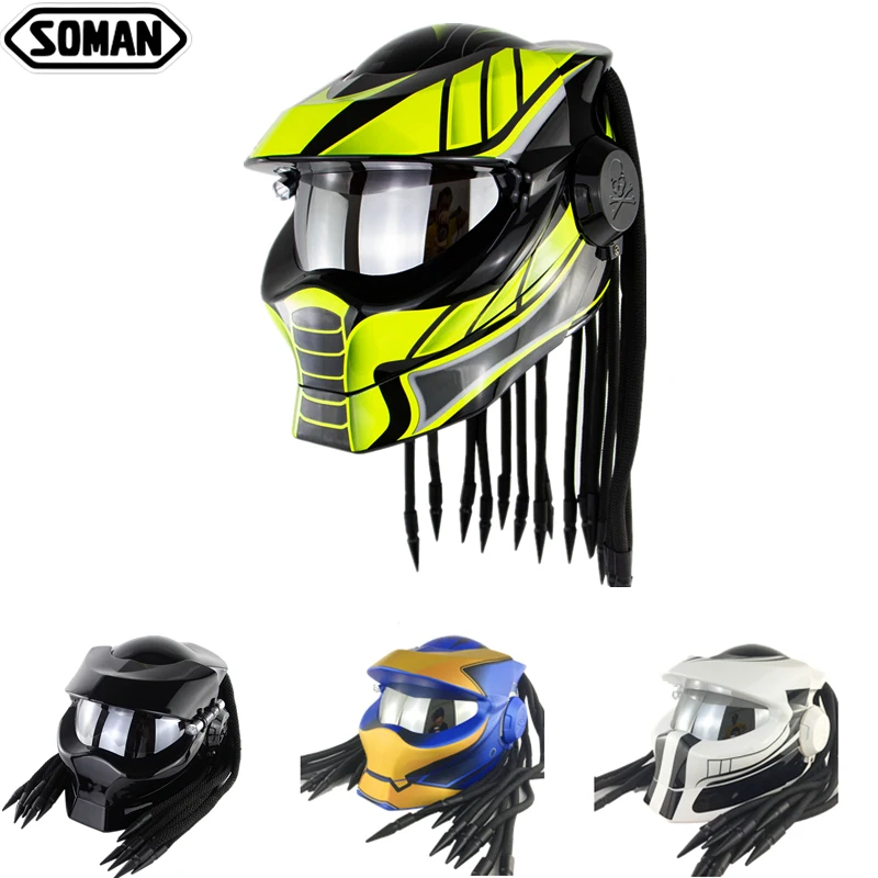 Шлем Soman в индивидуальном стиле мотоциклетный шлем Хищник IronMan откидная защита