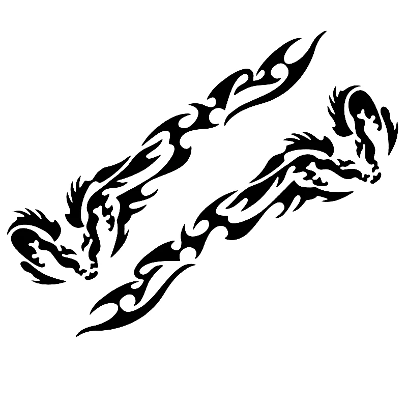 

New! 2Pcs Personalized Cool Tribal Dragon Wing Car Decal Sticker SUV Ideal for Closing Road Mirror Windows Black/White, 14cm*4cm
