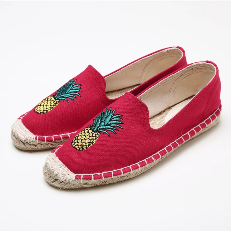 Женские эспадрильи на плоской подошве с принтом вишни|Обувь без каблука| |