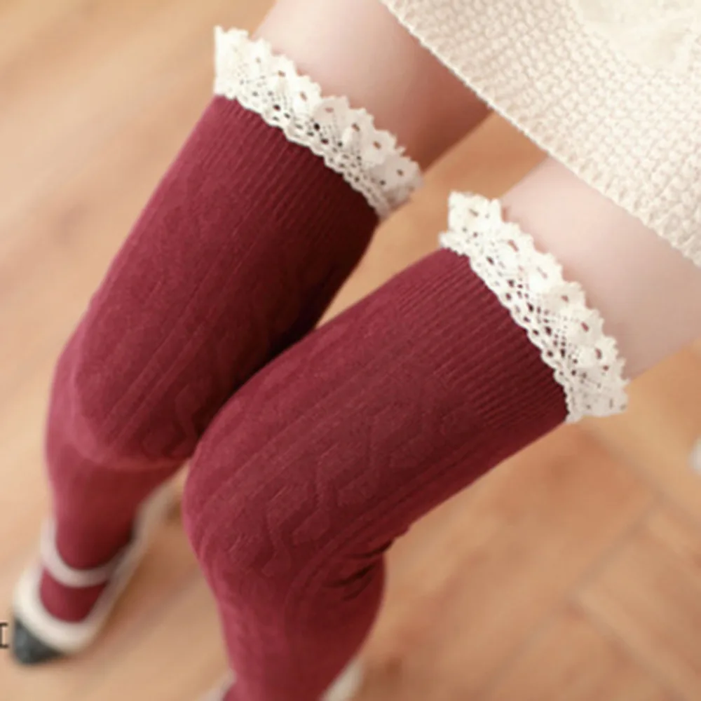 

1Pair Thigh High Socks Girls Stockings Lace Winter Warm Socks Women Sexy Stocking Medias Pantyhose Stockings Knee High Socks