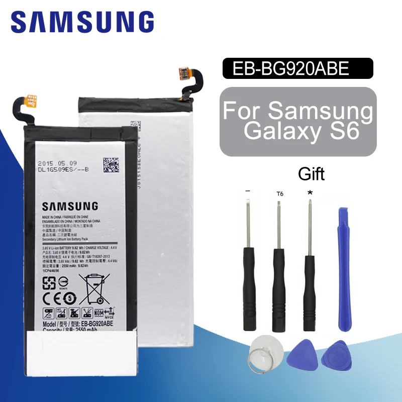 Samsung запасной телефон Батарея EB-BG920ABE Замена для samsung Galaxy S6 G9200 G9208 G9209 G920 G920A G920F G920I