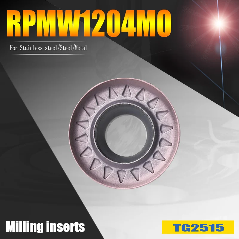 

EMR5R EMRW 6R Face milling cutter head inserts carbide RPMW1204 MO RPMW10T3MO R5/R6 round milling insert for steel