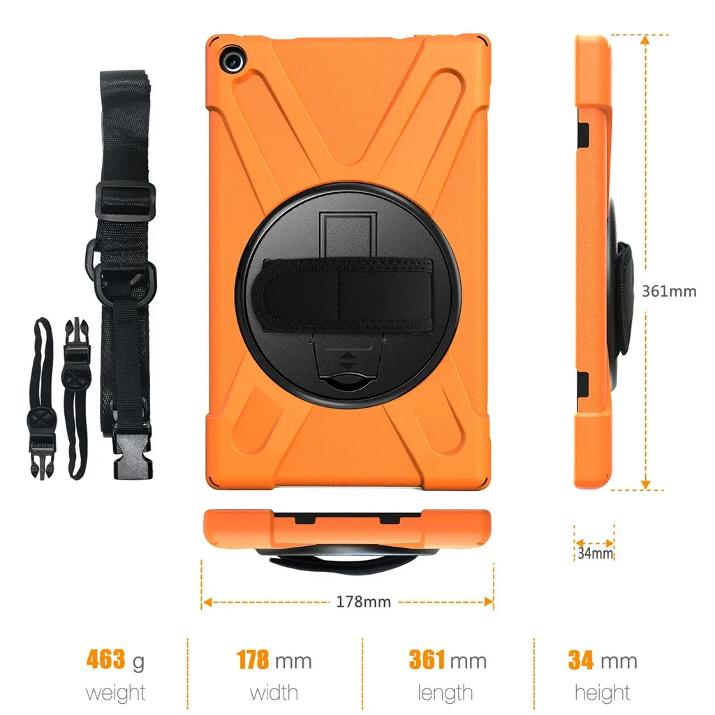 CARPRIE для Fire HD 7 2017/2019 сверхпрочный ударопрочный чехол-подставка + плечевой ремень