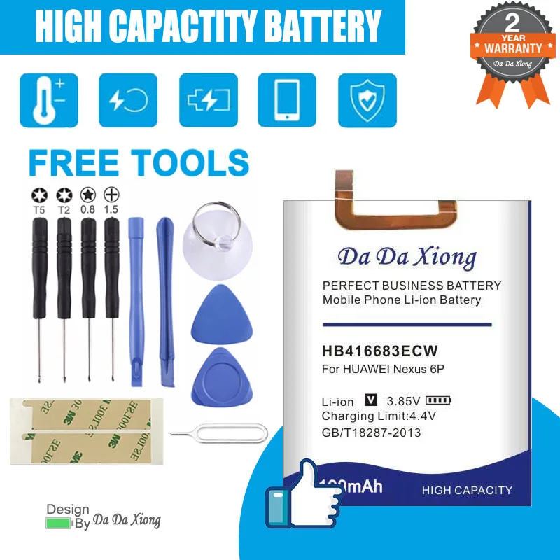 

DaDaXiong 5100mAh HB416683ECW Battery For Huawei Google Ascend Nexus 6P H1511 H1512