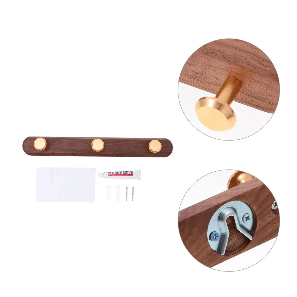 

Wall Mounted Coat Rack Multi Hooks Elegant Walnut Heavy Duty Coat Hook Rack