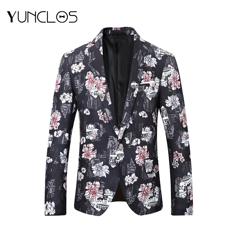 YUNCLOS белый цветок мужские костюмы пиджаки вечерние для банкета мужчин певица