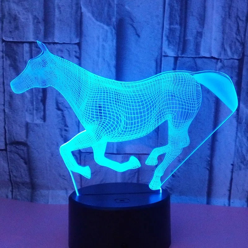 

3D LED Night Light Running Horse with 7 Colors Light for Home Decoration Lamp Amazing Visualization Optical Illusion Awesome