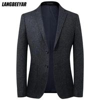 top grade new designer brand casual fashion smart korean party jacket regular fit blazer for men elegant suit coat mens clothes