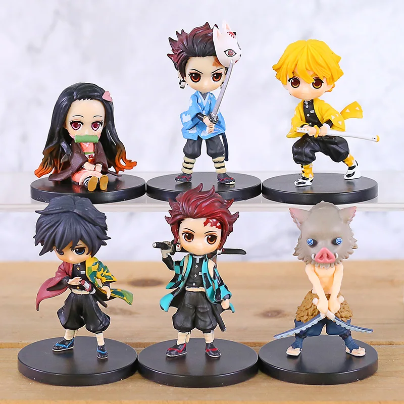 

Игрушечные фигурки из ПВХ: убийца демонов, танджиро, незуко, агатсума, зенитсу, хашибира, иносукэ, томиока, гиюу