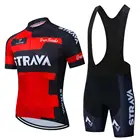 Новинка 2022, красная велосипедная команда Strava, с коротким рукавом, Мужская велосипедная майка, Джерси, летние дышащие комплекты одежды для велоспорта