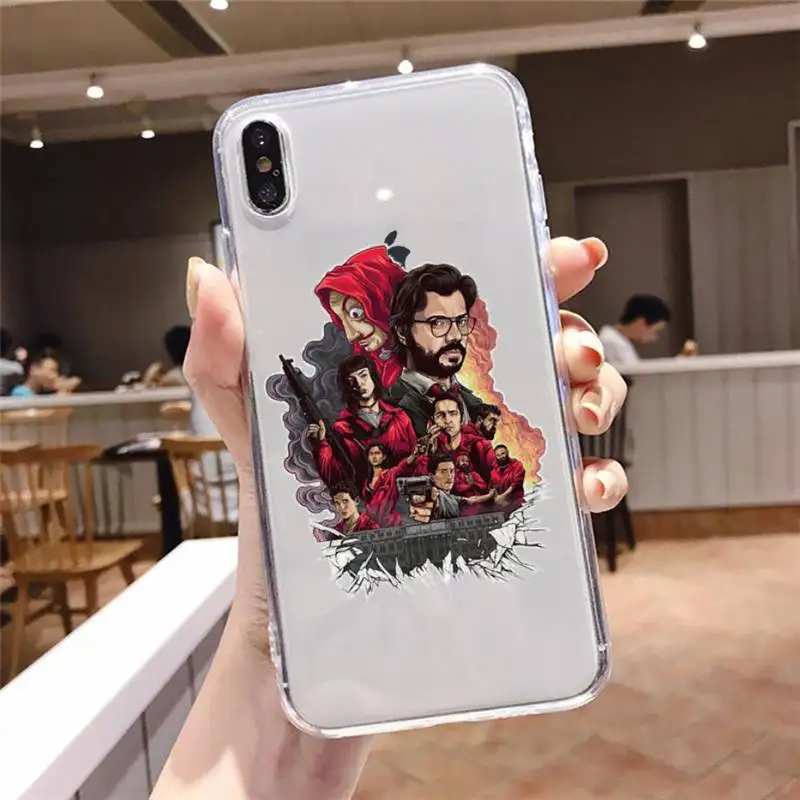 

Money Heist Phone Case For iphone 12 11 8 7 6s 6 5 5s 5c se plus mini x xs xr pro max Transparent soft