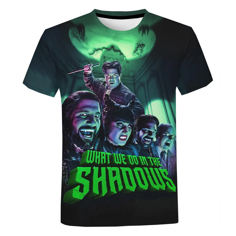 Что мы делаем в тени 3D Футболка с принтом из фильма ужасов Харадзюку уличная