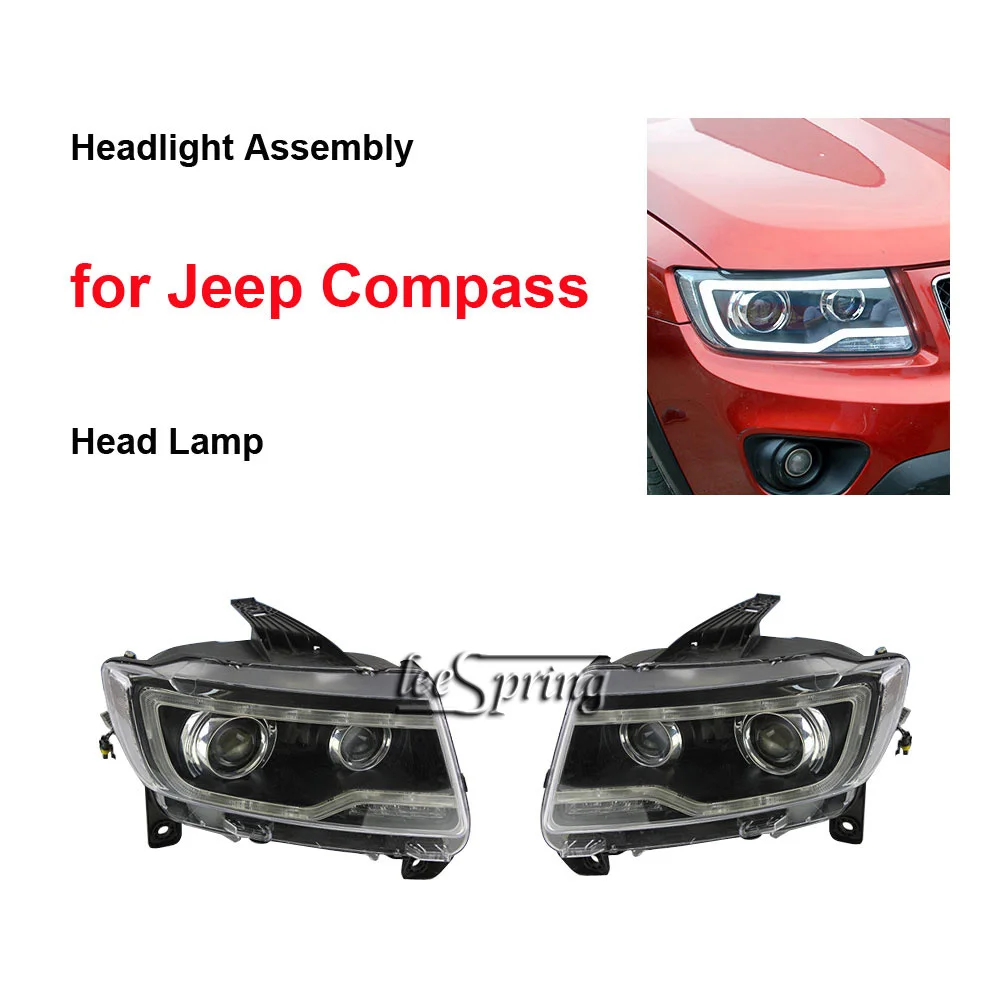 

Car Style LED headlight Assembly for Jeep Compass Head Lamp 2011-2016 One pair