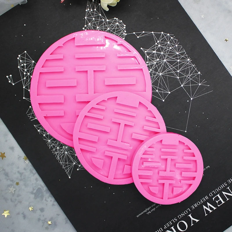 Китайские силиконовые формы двойного счастья 3 размера свадебная форма для мыла