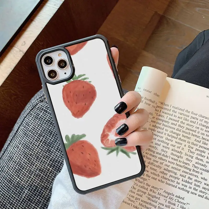 

Cute Strawberry Cherry Grapefruit Orange Lemon Phone Case For Iphone 6 6s 7 8 Plus X Xr 11 12 Mini Pro Max PC Cover Fundas Coque