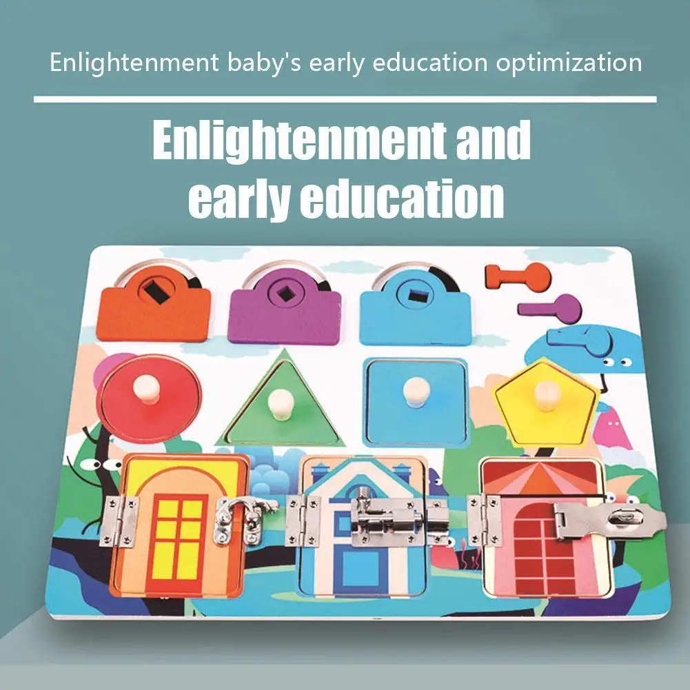 

Children's Unlocking Toys Cognitive Board Baby Montessori Kindergarten Teaching Education Early Aids 30X22.5CM Toys Q3I0