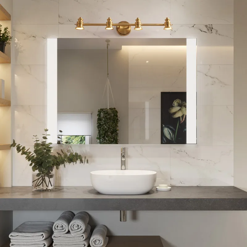 Современная настенная лампа FKL для ванной комнаты зеркала медная