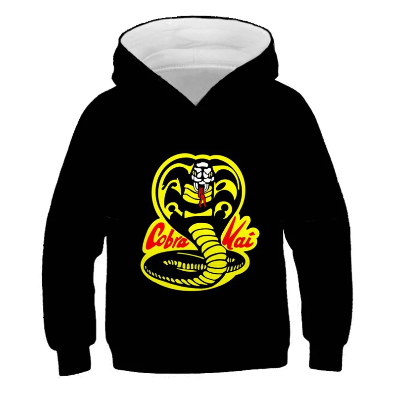 

Autumn Kids Hoodie COBRA KAI Hoodies Sweatshirts Harajuku Hip Hop Hooded COBRA KAI Boys Girls Casual Popular Black Pullovers