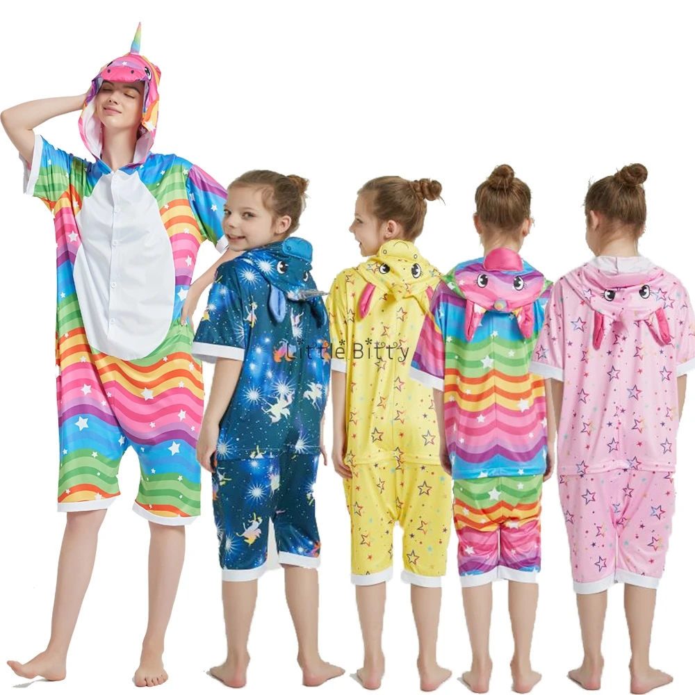 Кигуруми пижамы для мамы и детей комбинезон милая цельная Пижама пижама с