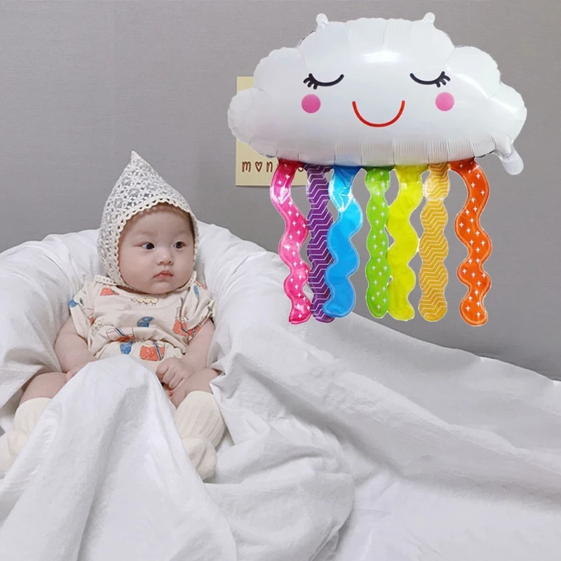 

D7YD Mylar Foil Balloon Children's Birthday Decoration Birthday Party Decoration Cloud-shaped Balloons for Party Decoration
