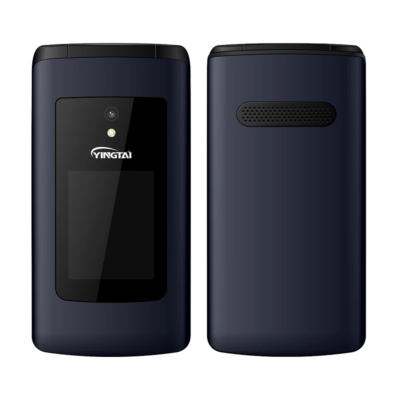Синий YINGTAI T30 мобильный телефон с откидной крышкой GSM Большой кнопочный мобильный телефон с двойным экраном с откидной крышкой с двумя сим-картами FM мобильный телефон с раскладушкой для пожилых людей - Цвет: Синий