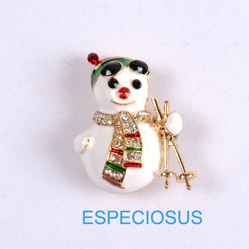 Snow Man C Элегантная булавка Золотой Рождественский елочный женский подарок Рождественская одежда нагрудная булавка аксессуары ювелирные изделия окрашенные Брошь Стразы - Окраска металла: Snow Man C