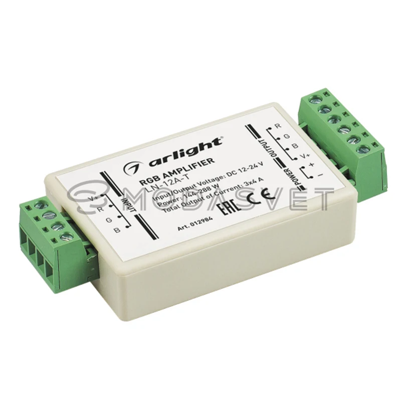 RGB усилитель ln-12a-t (12/24V 144/288W) ( IP20 пластик 1 год) 012984 светодиодный диммер с пультом ДУ.