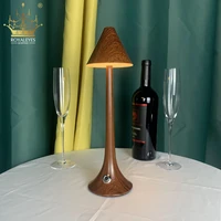 iron art imitation wood grain bar table lamp restaurant table lamp bedroom desk lamp simple dimmer touch control led night light