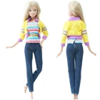 1 комплект, шарнирная Одежда для куклы, желтая куртка, жилет, брюки, повседневная одежда, модный дизайн одежды для куклы Барби, аксессуары, игрушки