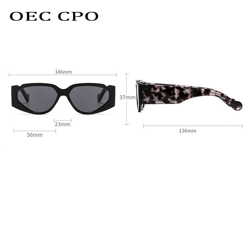 OEC CPO модные квадратные солнцезащитные очки в стиле стимпанк женские Винтажные
