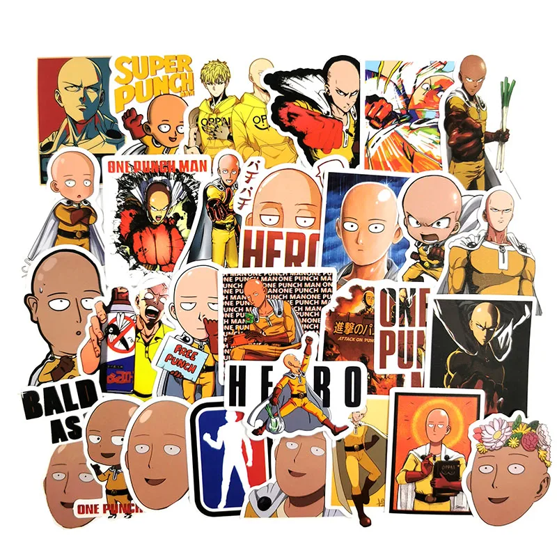 50 шт./упак. Аниме ONE PUNCH-MAN водостойкие наклейки для стены ноутбука багаж скейтборд телефонные игрушки наклейки