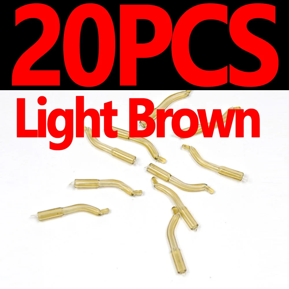 20PCS Light Brown JIGEECARP 20 шт. резиновый крючок для ловли карпа, камуфляжные противозапутывающие лески, выравнивающие рыболовные клеммы, снасти, аксессуары - Цвет: 20PCS Light Brown