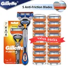 Бритвенный станок Gillette Fusion 5, безопасный держатель бритвы для лица, бритва, кассеты для бритья, чехол для бороды со сменными лезвиями для мужчин