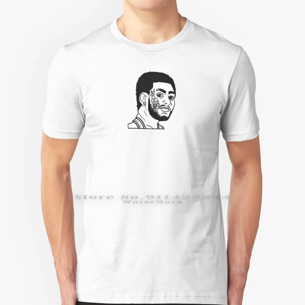 

Хлопковая футболка Guwop 6XL, футболка Guwop с мороженым, тату, лицом, татуировкой, травой, ловушкой Атланты, в стиле хип-хоп, музыкой, молодого банд...