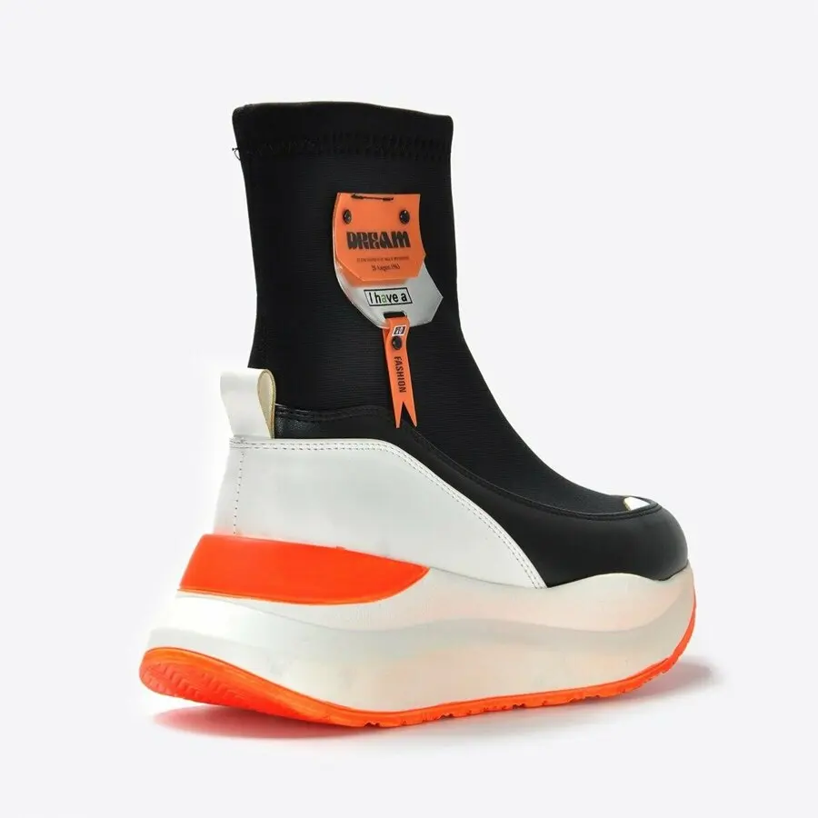 

Women Boots Mink Shoes Women Black Orange Boots Vzn20-042K