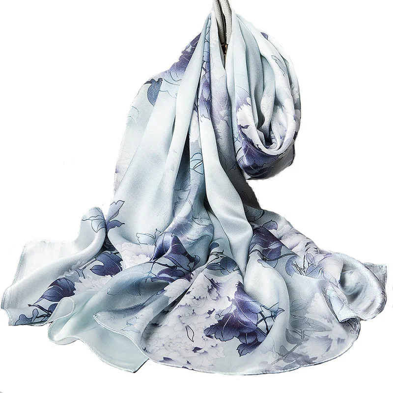 

Silk scarf women's wild silk spring and autumn summer 100% silk scarf shawl
